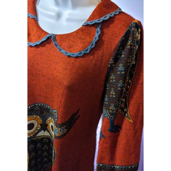 Just Funky Rustic Cottagecore Owl Dress - Picture 5 of 12